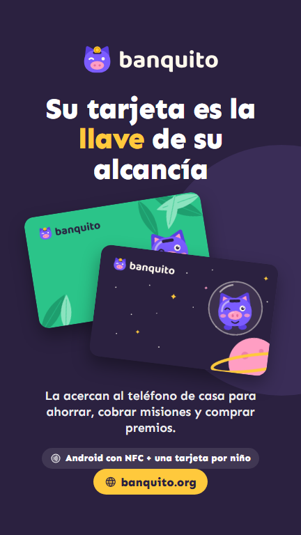 Historia oscura: «Su tarjeta es la llave de su alcancía», con dos tarjetas de Banquito.